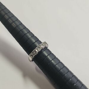 Avon Silver Band with Clear Stones Size 6